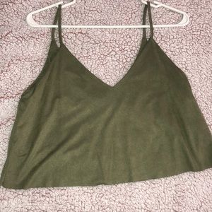 Green crop top